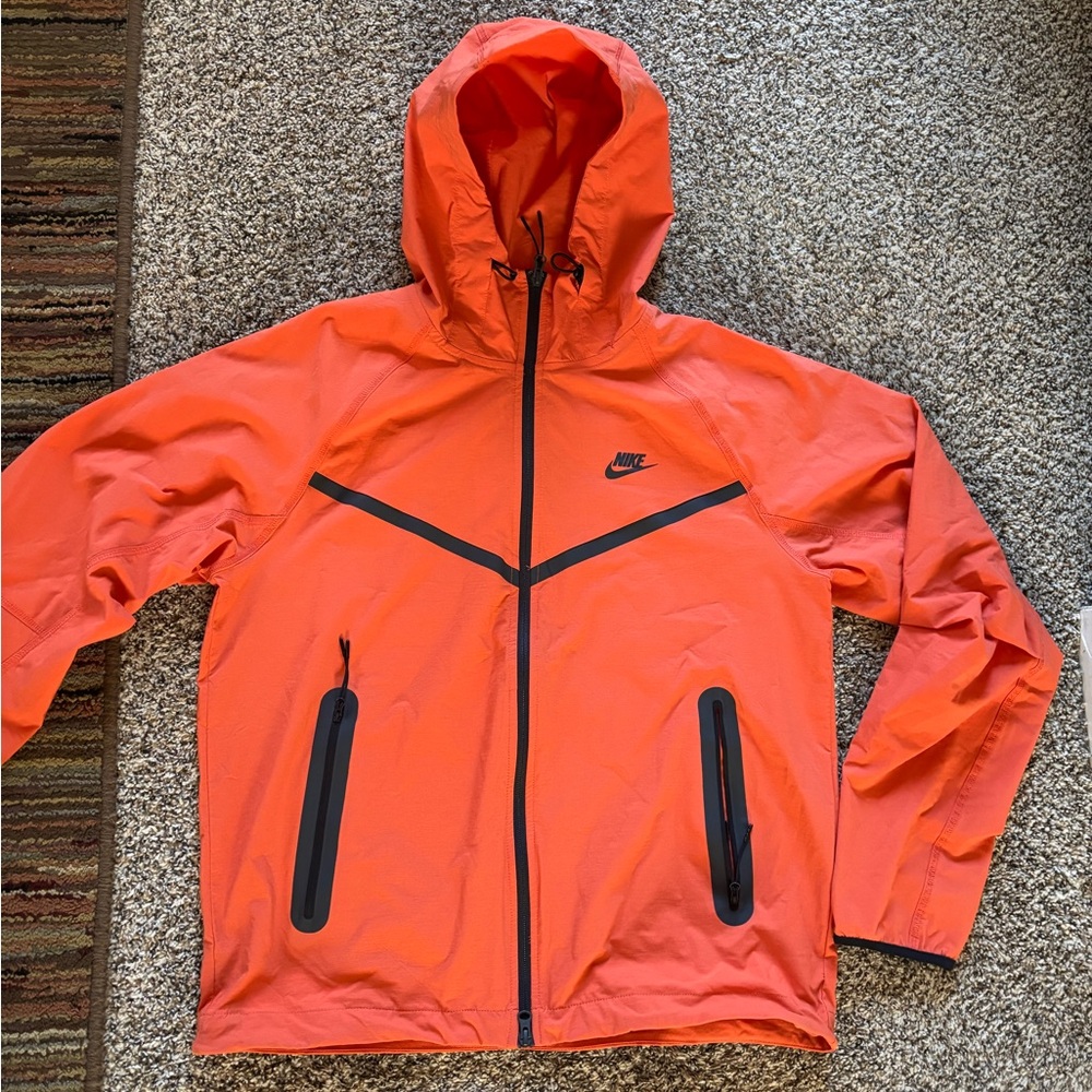 Nike tech full zip hooded jacket. New w/ tags. Loose fit. Small men’s . Orange